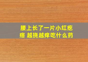 腰上长了一片小红疙瘩 越挠越痒吃什么药